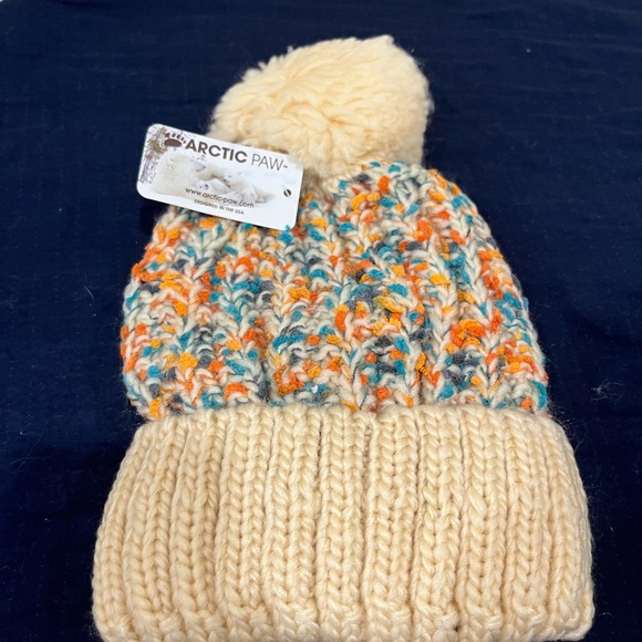 Multicolor Knit Pom-Pom Beanie - Picture 1 of 3
